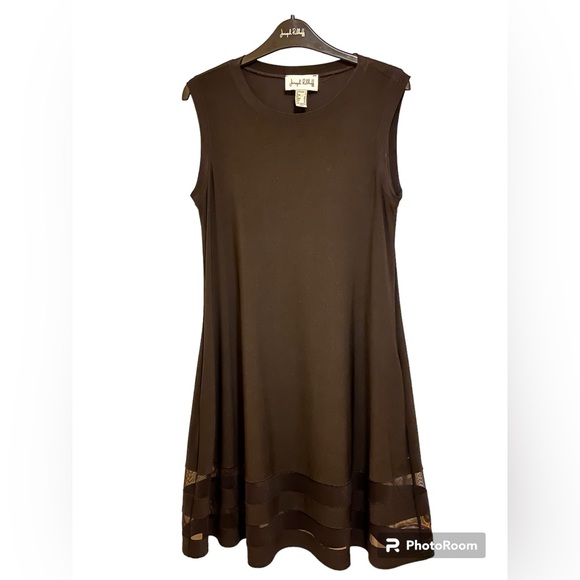 ππ¨π¬ππ©π‘ ππ’ππ€π¨ππ Black Lightweight Dress with Sheer Stripes Size 4 - Picture 2 of 6